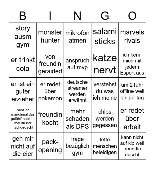 cedrics bingo-mania Bingo Card