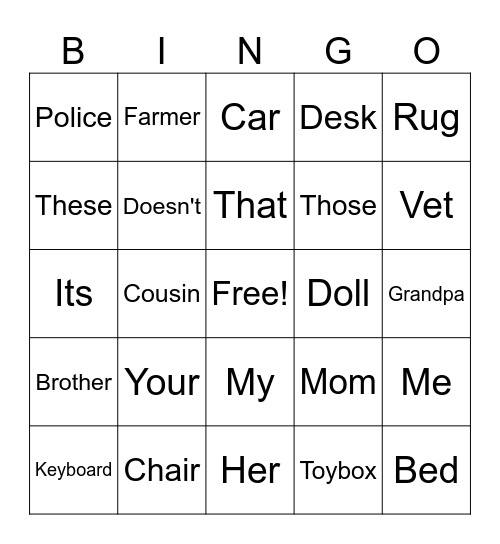 Bingo!- My Room Bingo Card