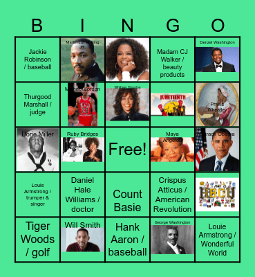 Black History Month Bingo Card
