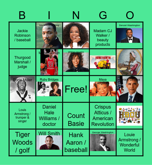 Black History Month Bingo Card