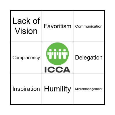 ICCA Leadership Bingo Card