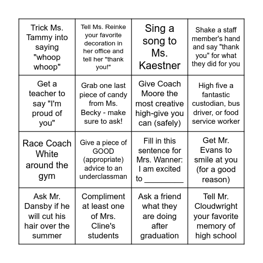 Decision Day 4-in-a-Row        Name: ____________ Bingo Card