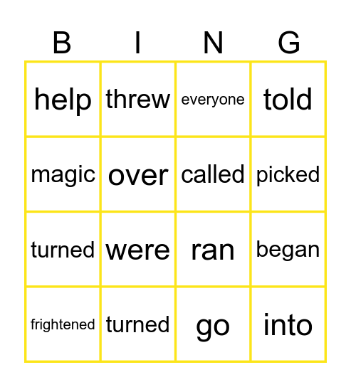 ORT Stage 5 Bingo Card