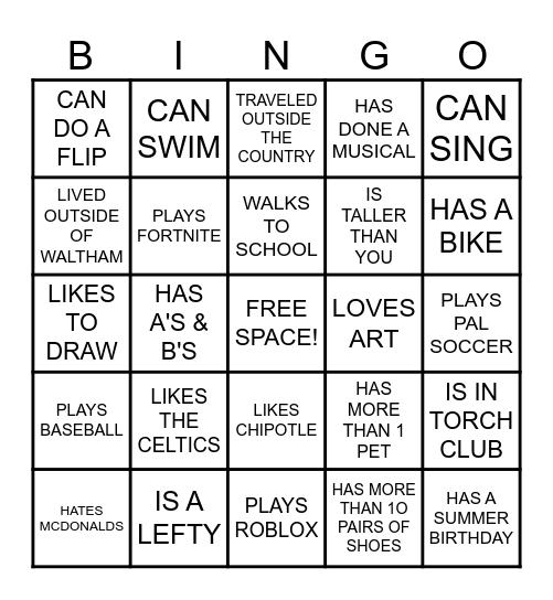 FIND SOMEONE WHO... Bingo Card