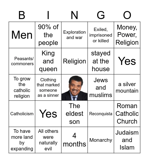Sam’s Spanish Vocab Bingo Card