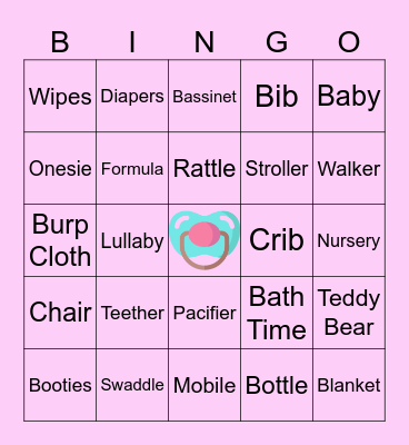 Baby Shower Bingo Card