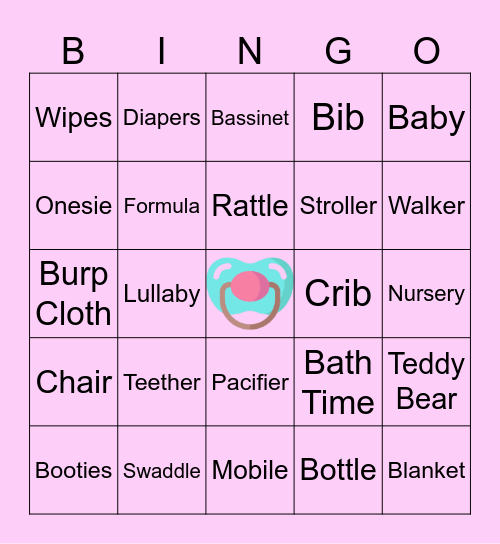 Baby Shower Bingo Card