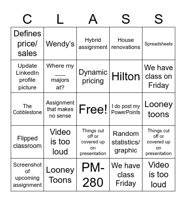 Jay Bingo Card