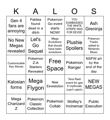 Pokemon Day 2025 Bingo Card