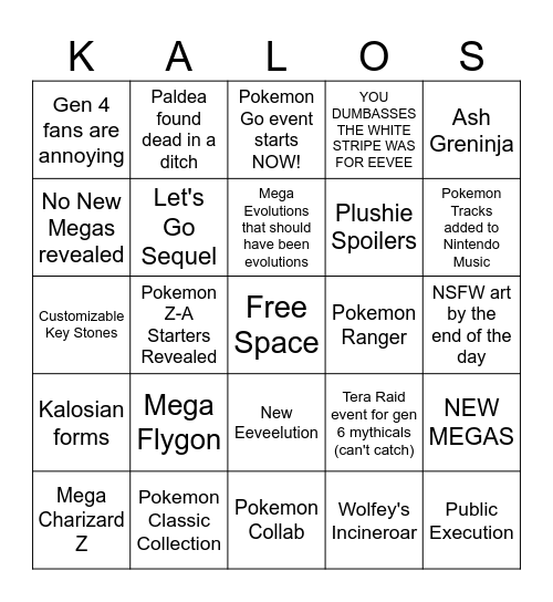 Pokemon Day 2025 Bingo Card
