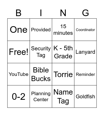HOPE Kids Midlo Team Meeting Bingo Card