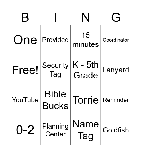 HOPE Kids Midlo Team Meeting Bingo Card