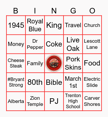 80 Years of Flavor Bingo Card