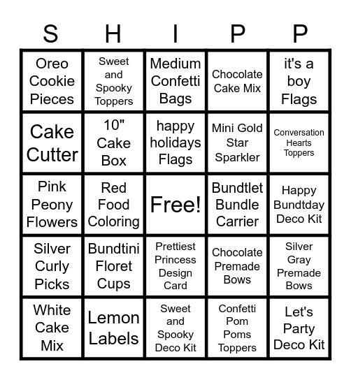 SHIPP Employee Appreciation Bingo Card