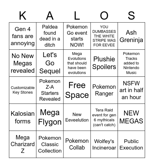 Pokemon Day 2025 Bingo Card