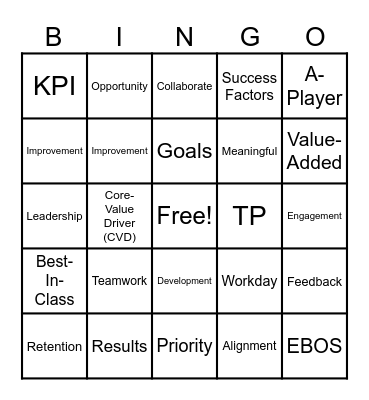 HR BINGO Card