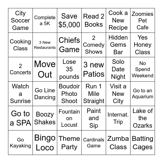 2025 Bingo Card