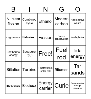 Unit 6 Bingo Card