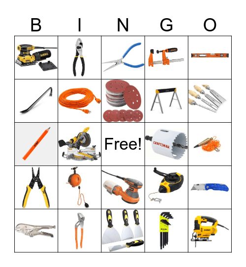 Tool I.D. Bingo Card