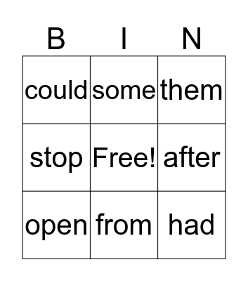 bingo Card