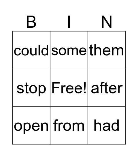 bingo Card