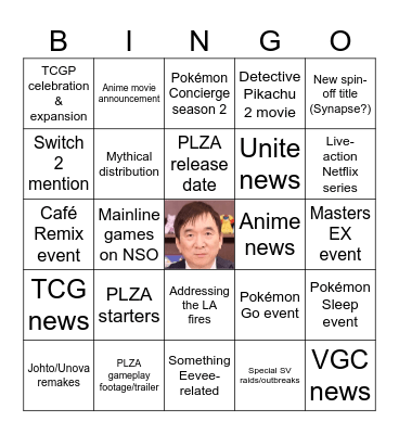 Pokémon Day 2025 Bingo Card