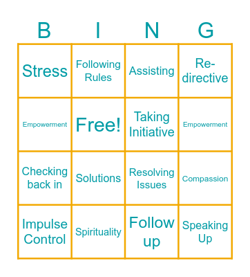 Accountability Huddle Bingo Card