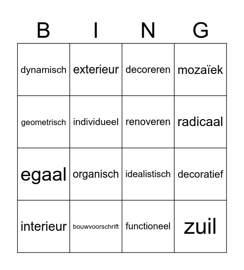STAAL Buurt Les 5 Bingo Card