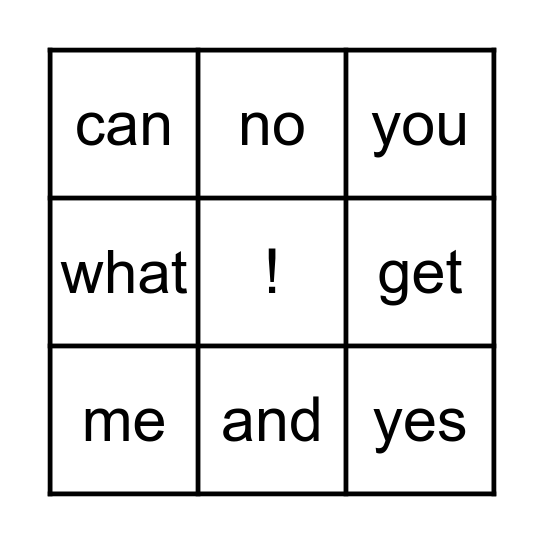 Beginning Sight Words Bingo Card