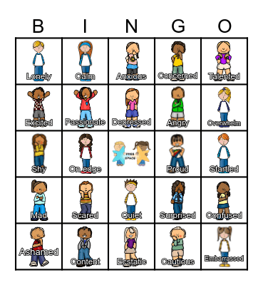 EMOTIONS Bingo Card