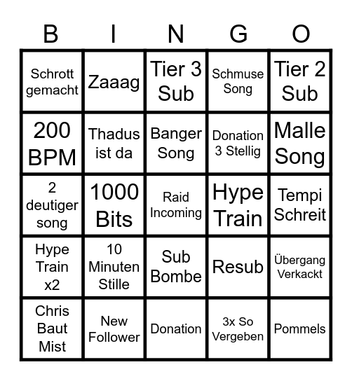 Dachpuff Bingo Card