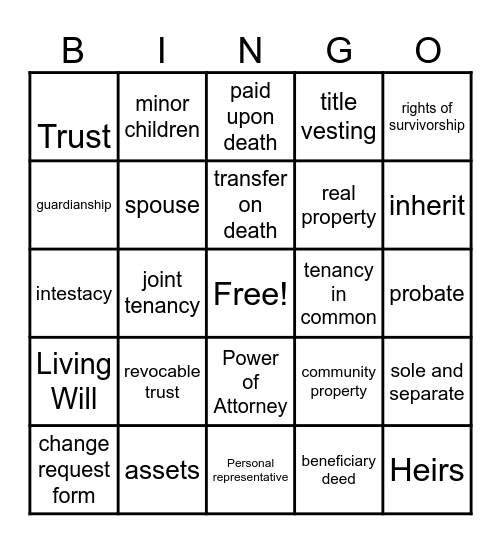 Self-Employed Bingo Card