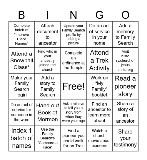 March of Israel Bingo Card