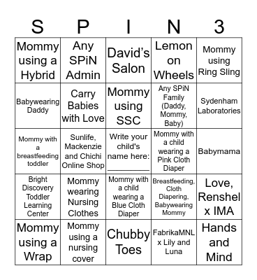 South PiNanays Advocavy BINGO Card