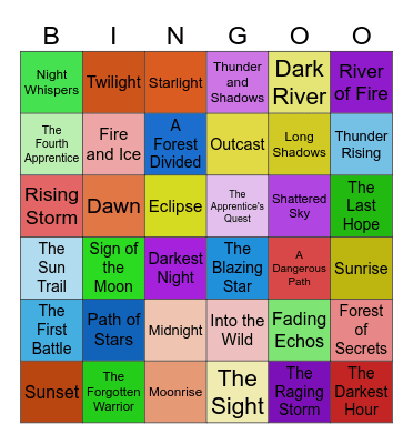 WARRIOR CATS READINGGGG Bingo Card