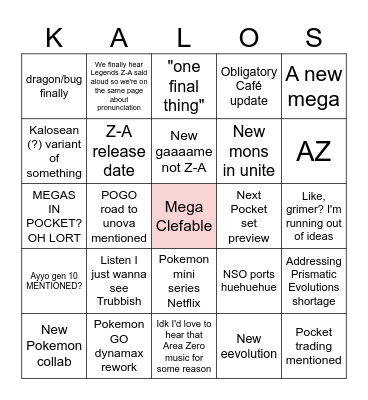 Pokémon Day 2025 Bingo Card