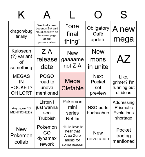 Pokémon Day 2025 Bingo Card