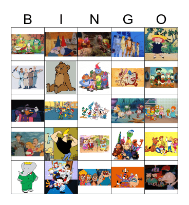 Cartoon Bingo Card