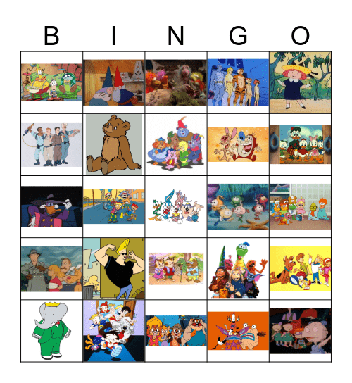 Cartoon Bingo Card