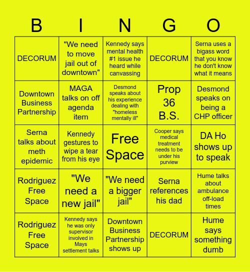 BOS Bozo Bingo Card