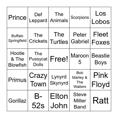 Animals Bingo Card
