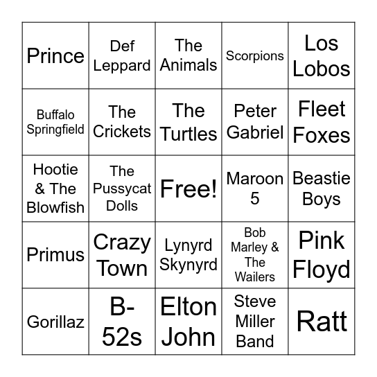 Animals Bingo Card