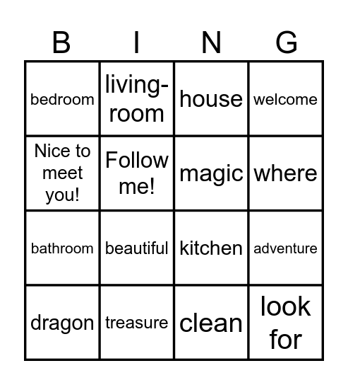 The dragon's house Bingo Card