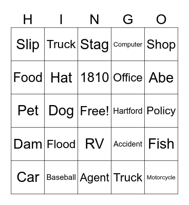 HINGO Bingo Card