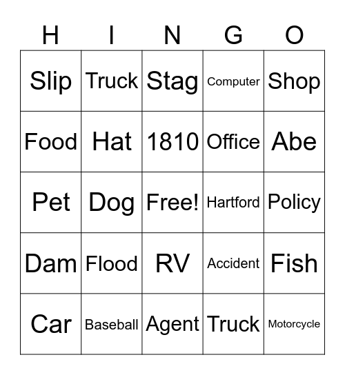 HINGO Bingo Card