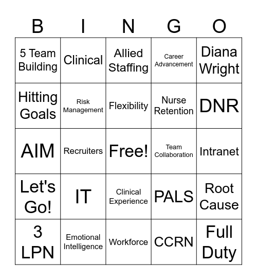 TRS Healthcare BINGO!! Bingo Card