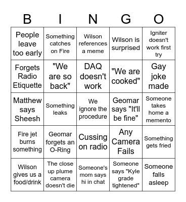 RPL SFT #5 Bingo Card Bingo Card