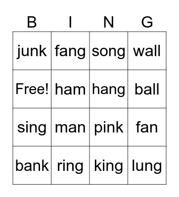 Glued Sounds Bingo Card