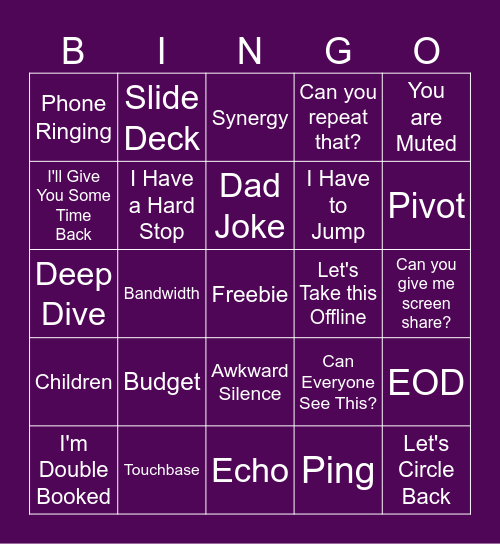 da Best Team Bingo Card