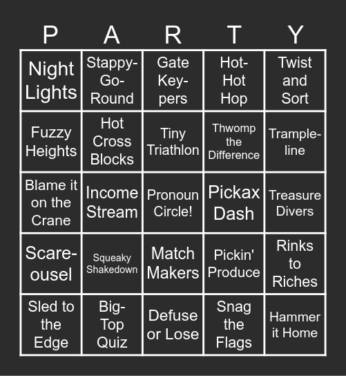 Mario Party Jamboree Mini-Games! Bingo Card